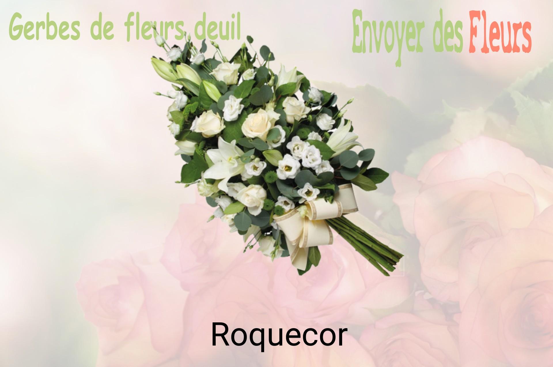 Gerbe de fleurs de deuil livrée à Roquecor